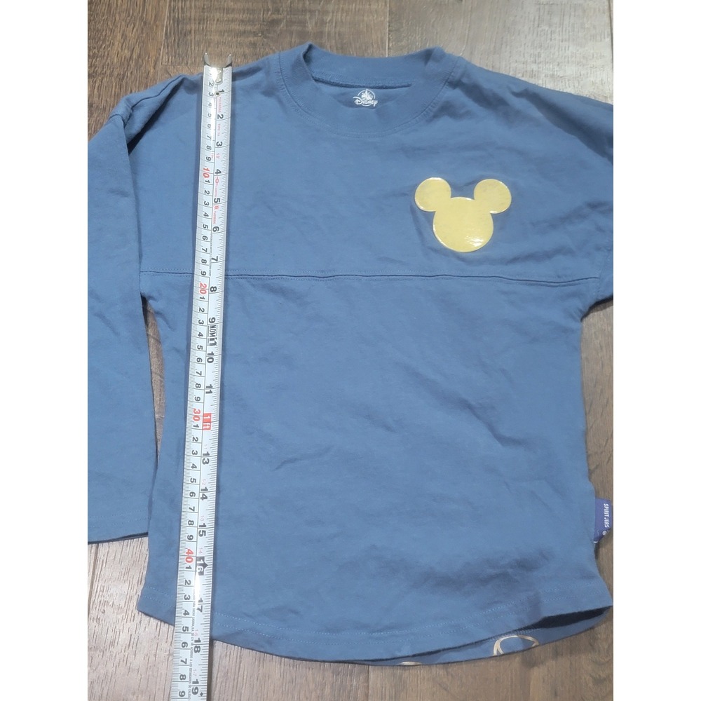 Disney Spirit Jersey Kids XS 4 Blue Gold Metallic Mickey Disneyland Resort Top